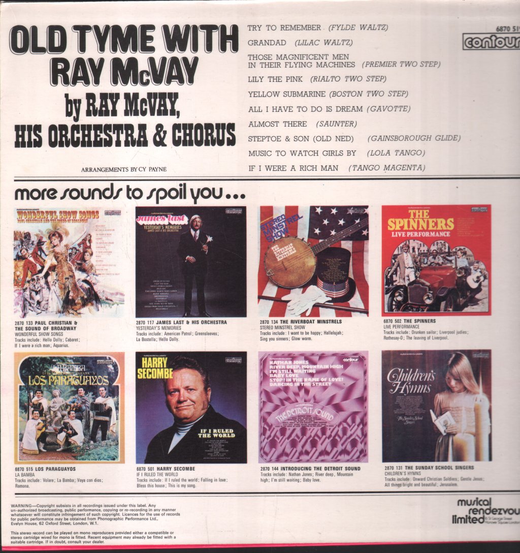 Ray McVay And His Orchestra - Old Tyme With - Lp