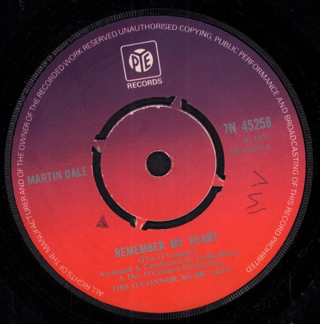 Martin Dale - Remember My Heart - 7 Inch
