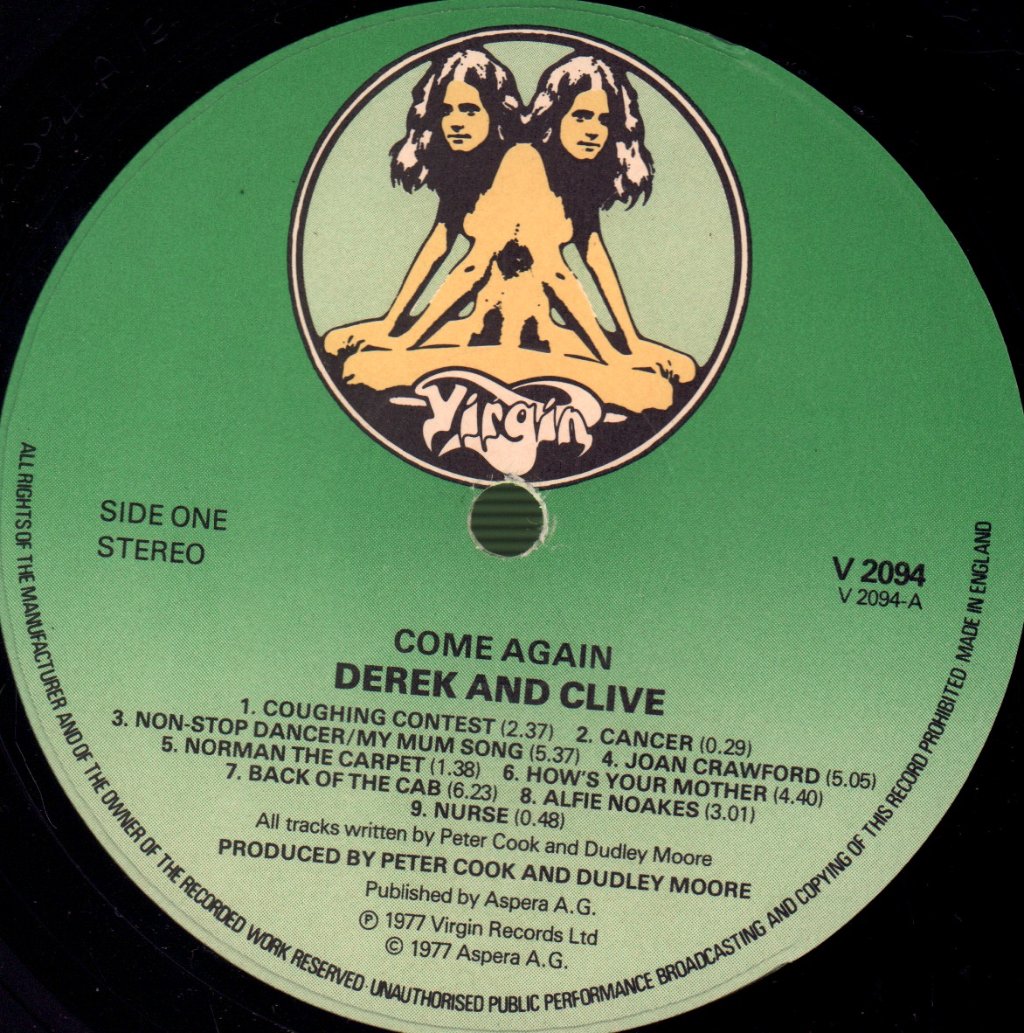Derek & Clive - Come Again - Lp
