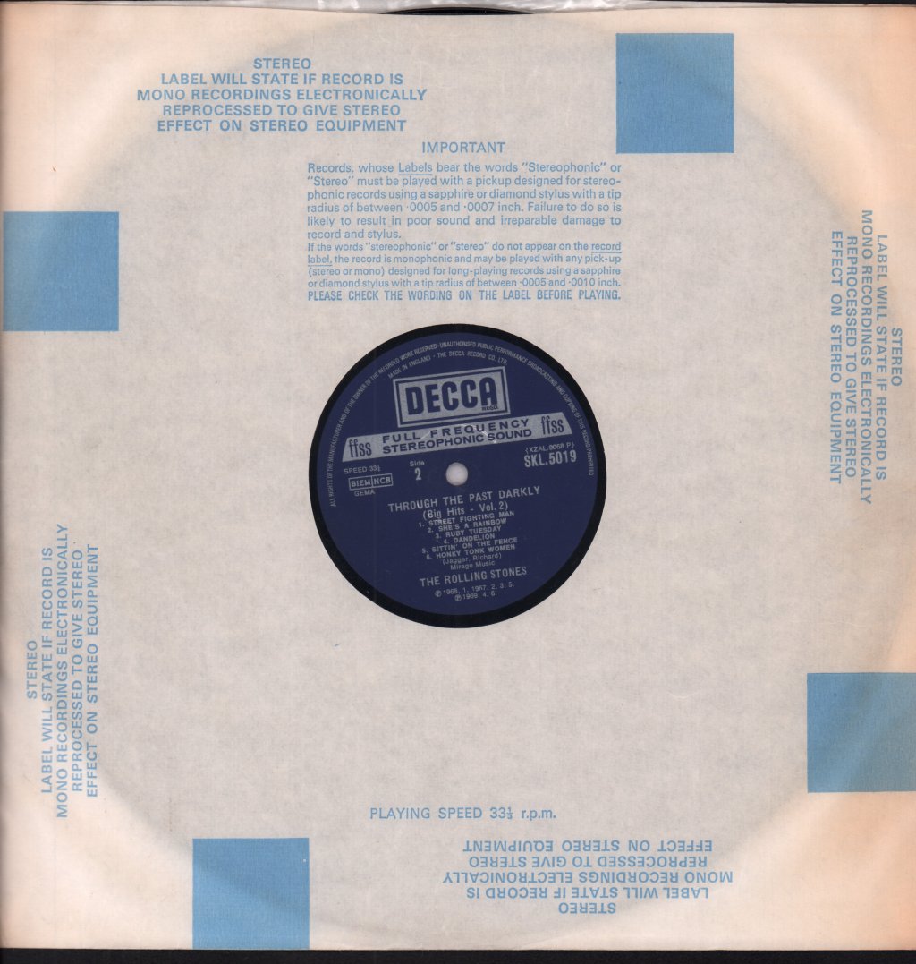 Rolling Stones - Through The Past Darkly Big Hits Vol 2 - Lp