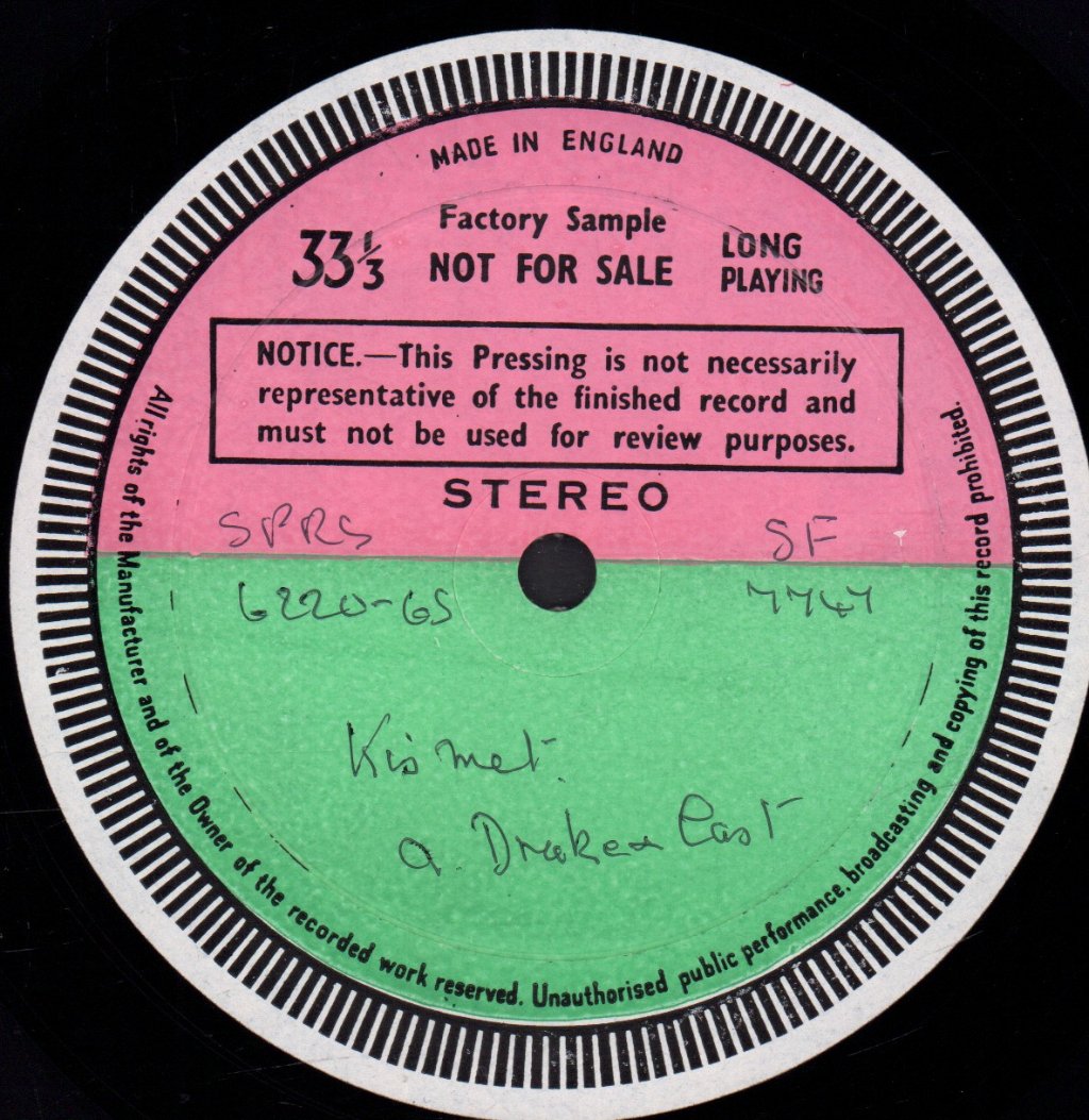 Alfred Drake Richard Rodgers - Kismet Original Cast Music Theatre Of Lincoln Center - Lp