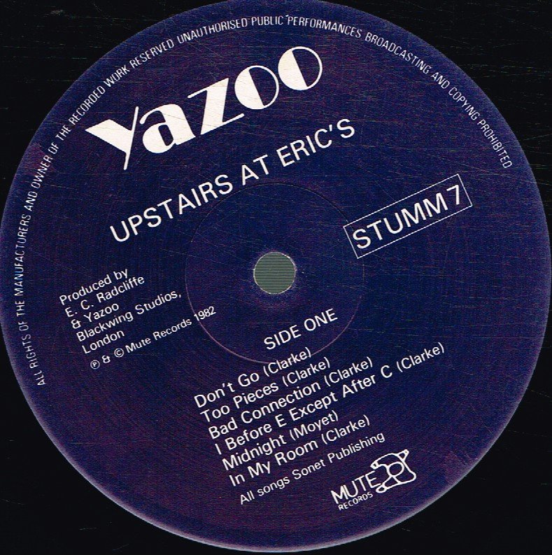 Yazoo - Upstairs At Eric's - Lp