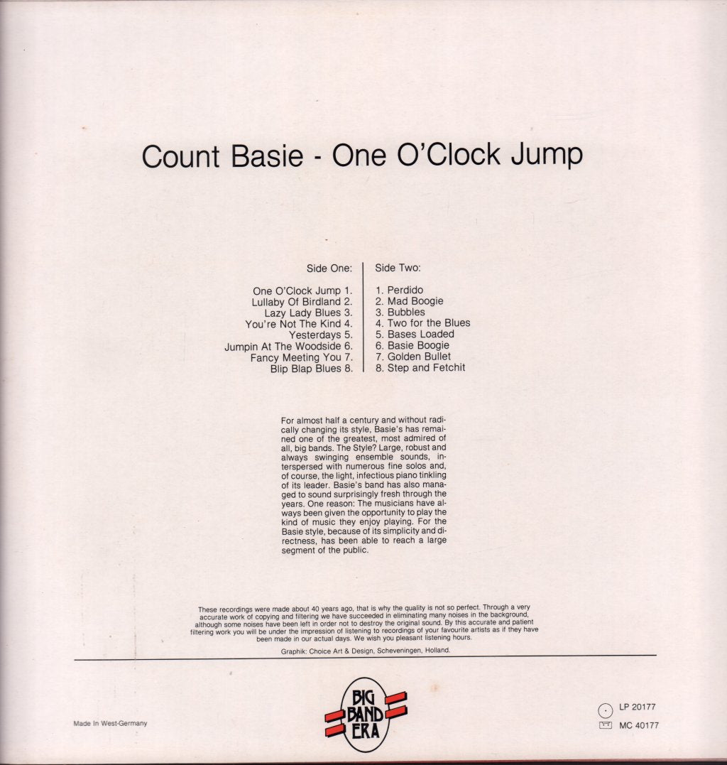 Count Basie - One O'clock Jump - Lp