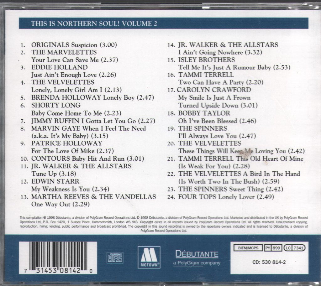 Various Artists - This Is Northern Soul! The Motown Sound Volume 2 - Cd