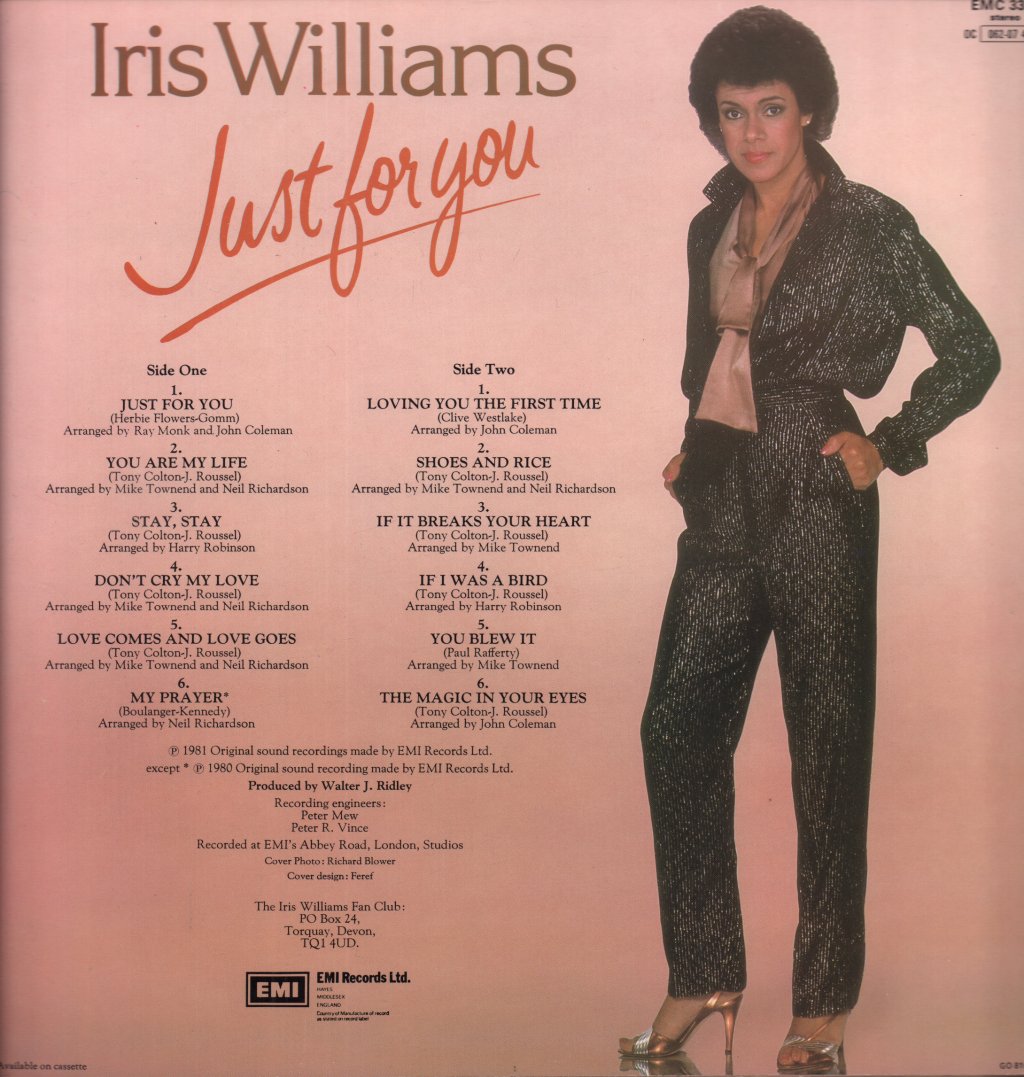 Iris Williams - Just For You - Lp