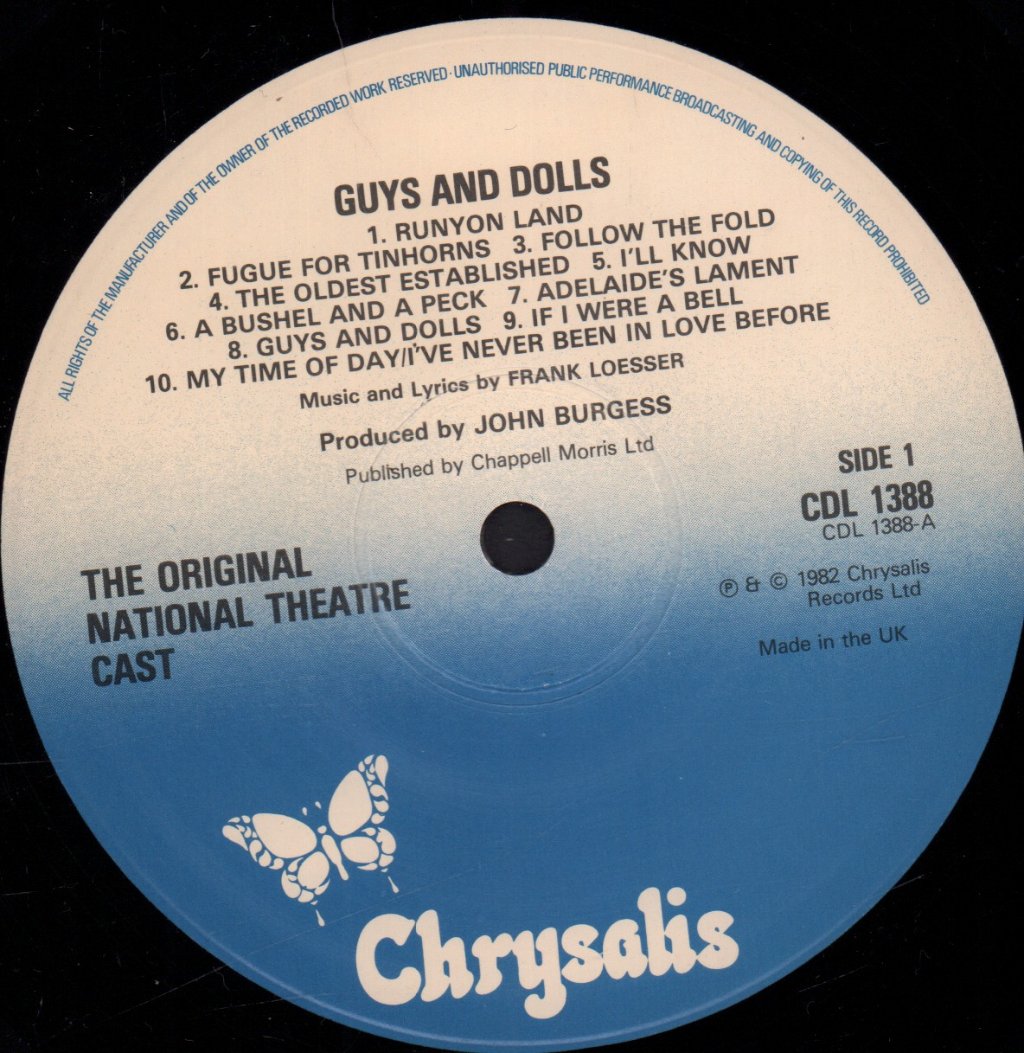 Guys And Dolls (Soundtrack) - Original National Theatre Cast In... - Lp