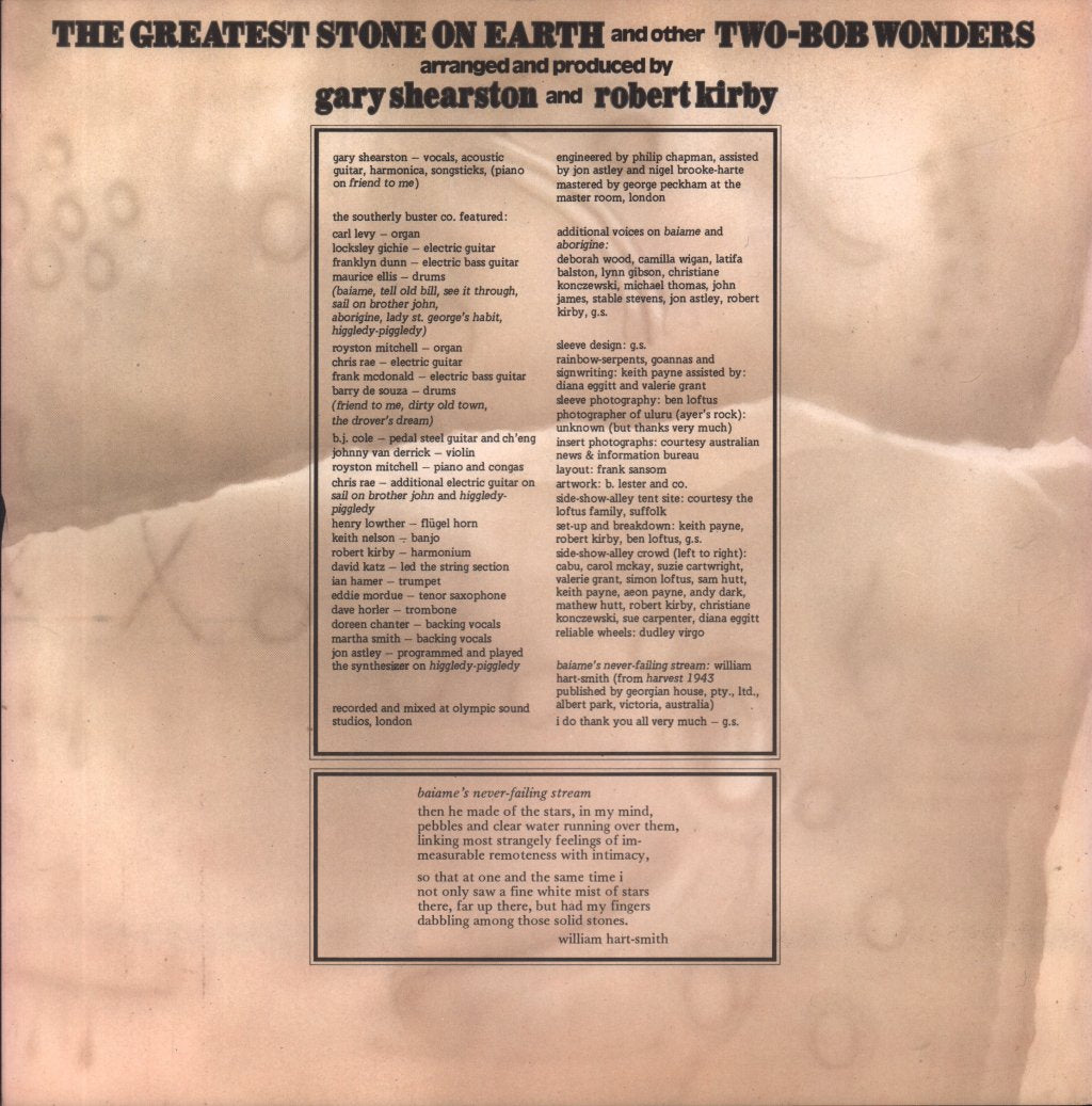 Gary Shearston - Greatest Stone On Earth - Lp