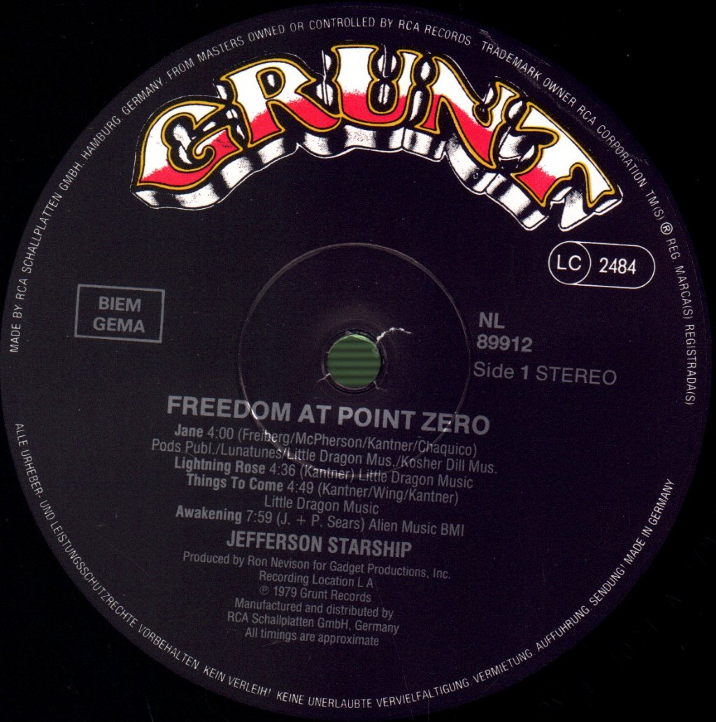 Jefferson Starship - Freedom At Point Zero - Lp