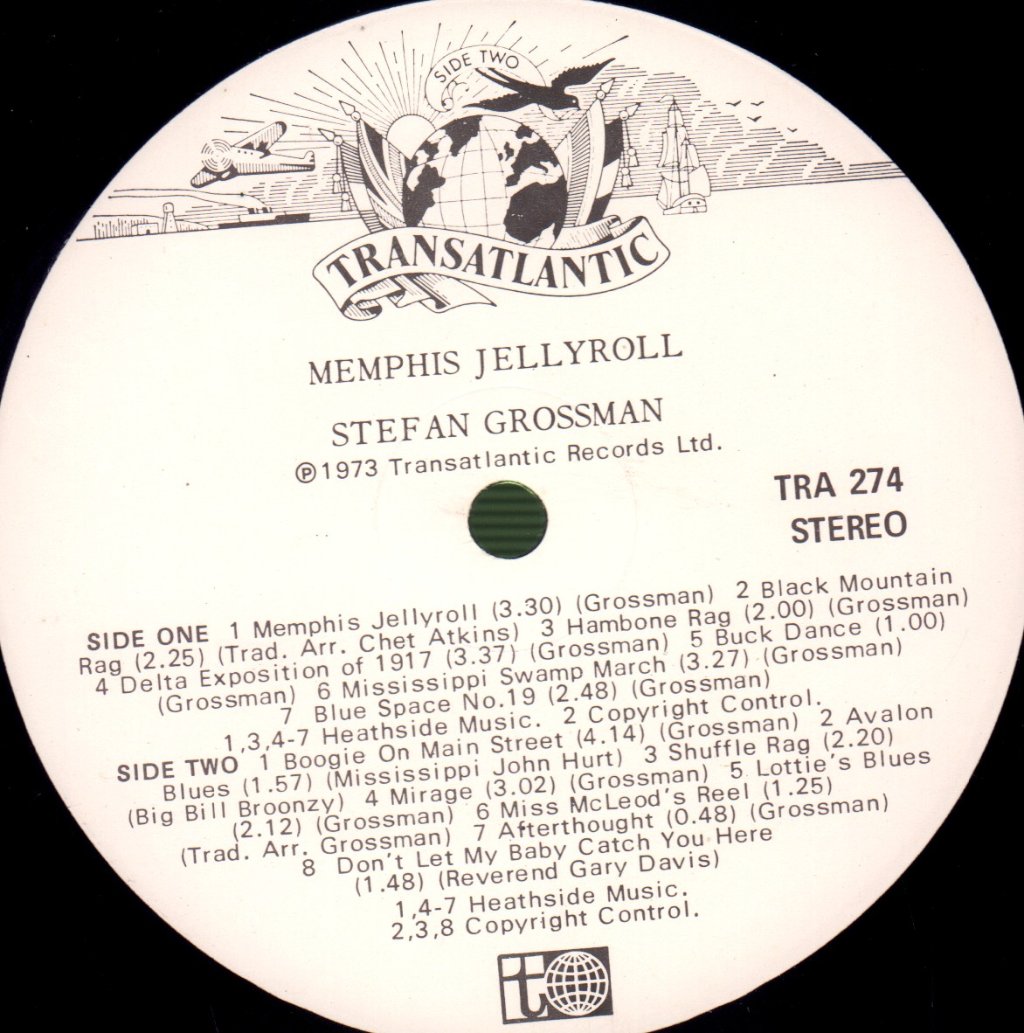 Stefan Grossman - Memphis Jellyroll (Guitar Instrumentals) - Lp