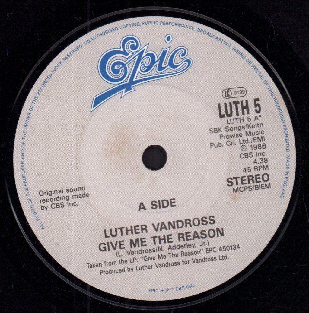 Luther Vandross - Give Me The Reason - 7 Inch