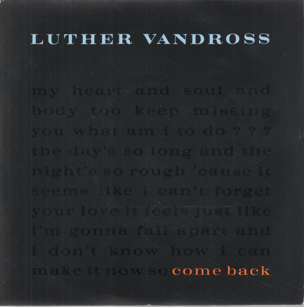 Luther Vandross - Come Back - 7 Inch
