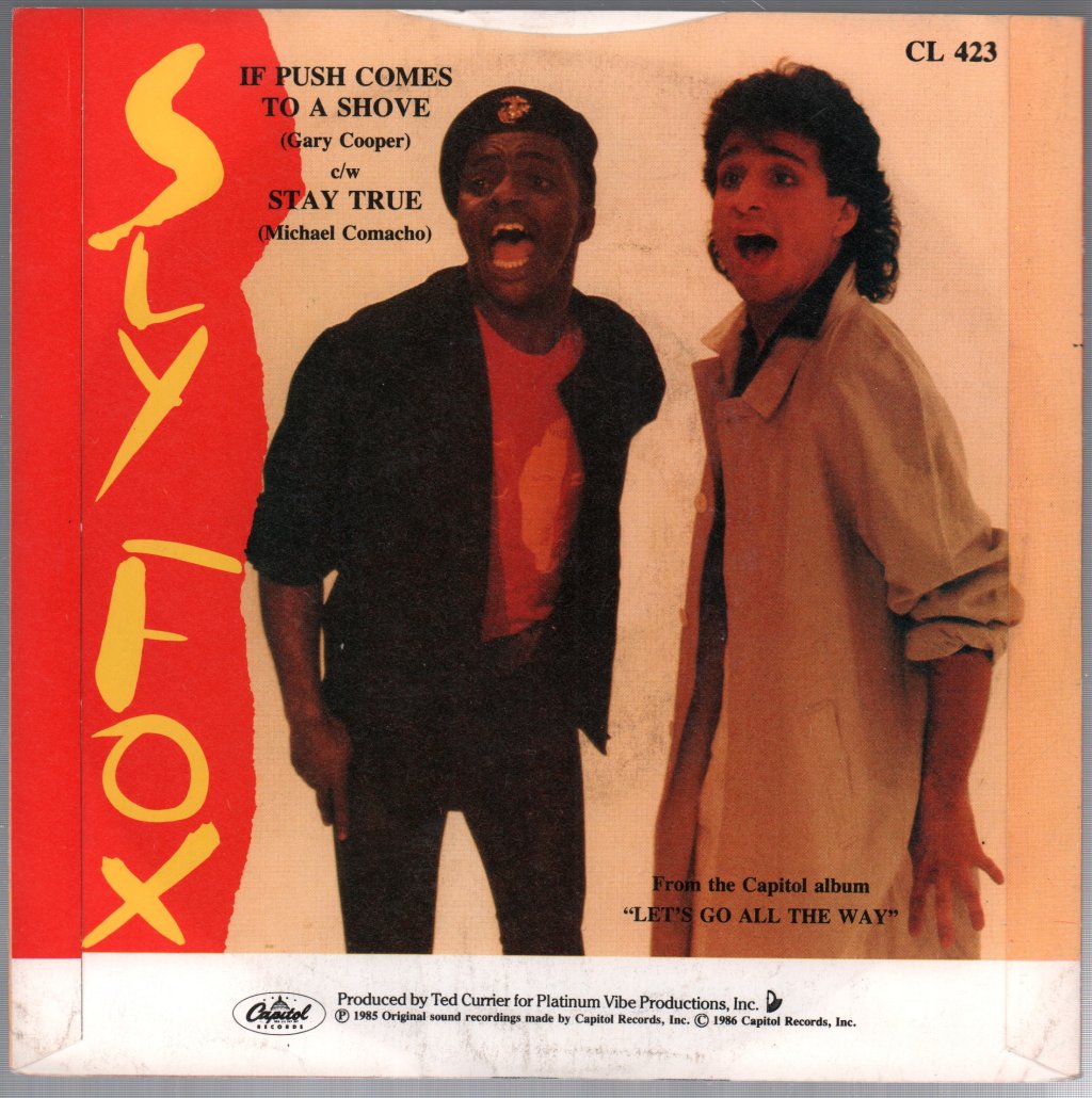 Sly Fox - If Push Comes To A Shove - 7 Inch