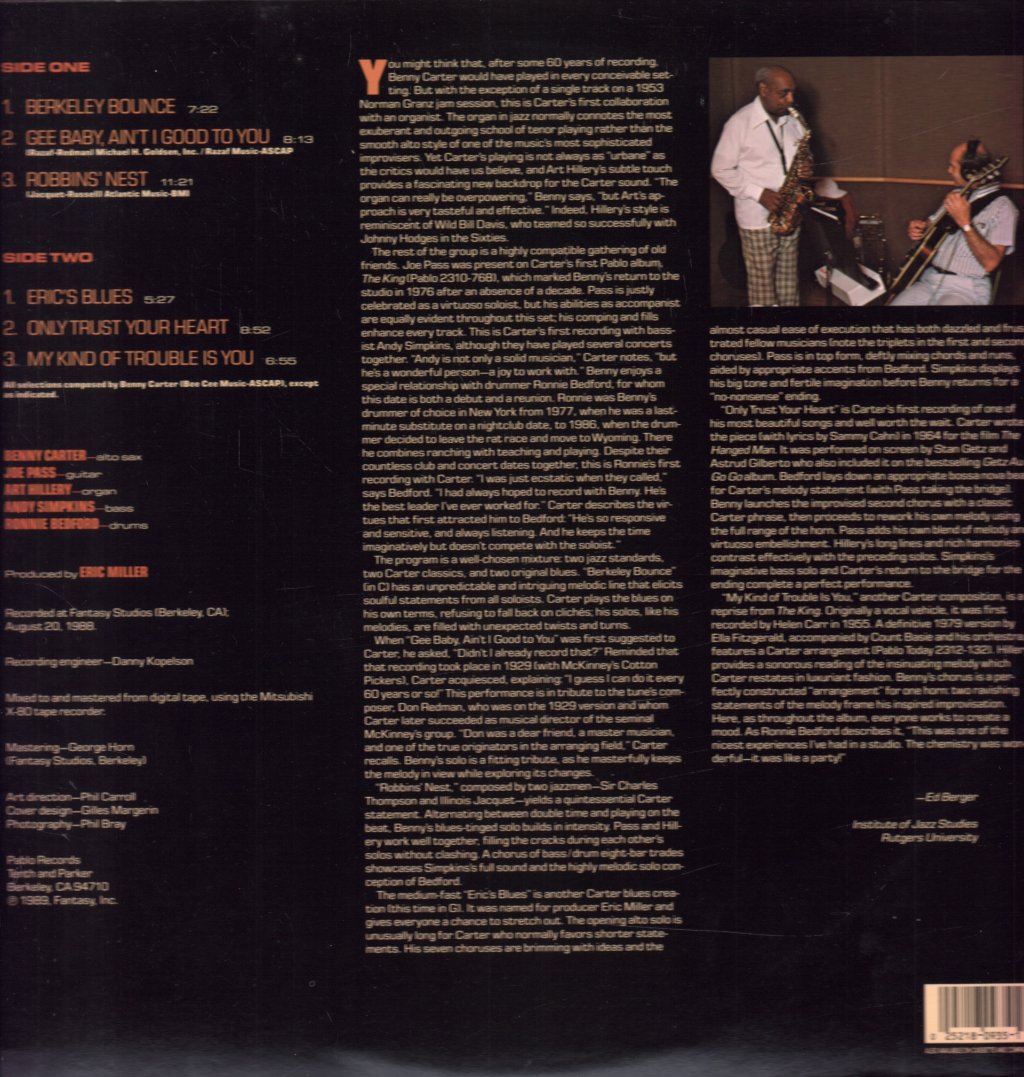 Benny Carter - My Kind Of Trouble - Lp