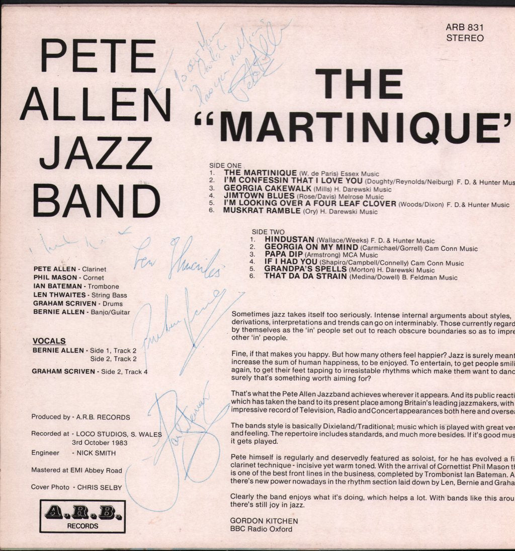 Pete Allen Jazz Band - Martinique - Lp