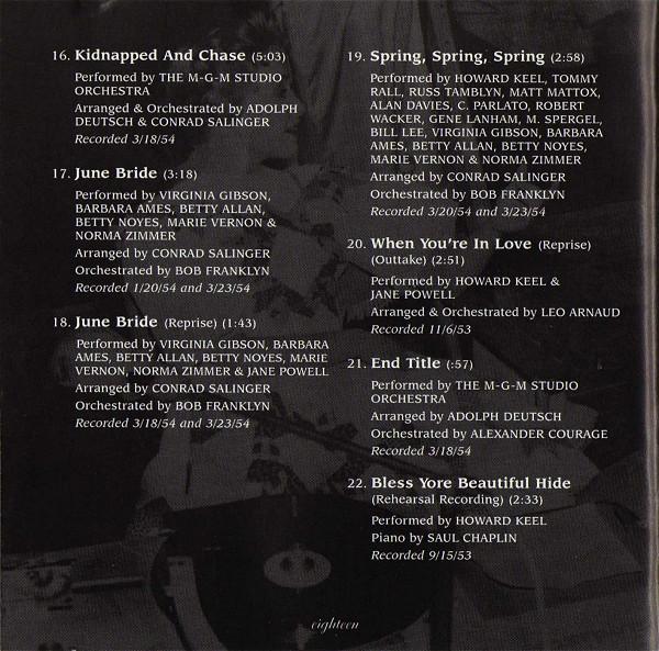 Various Artists - Seven Brides For Seven Brothers (Original Motion Picture Soundtrack) - Cd