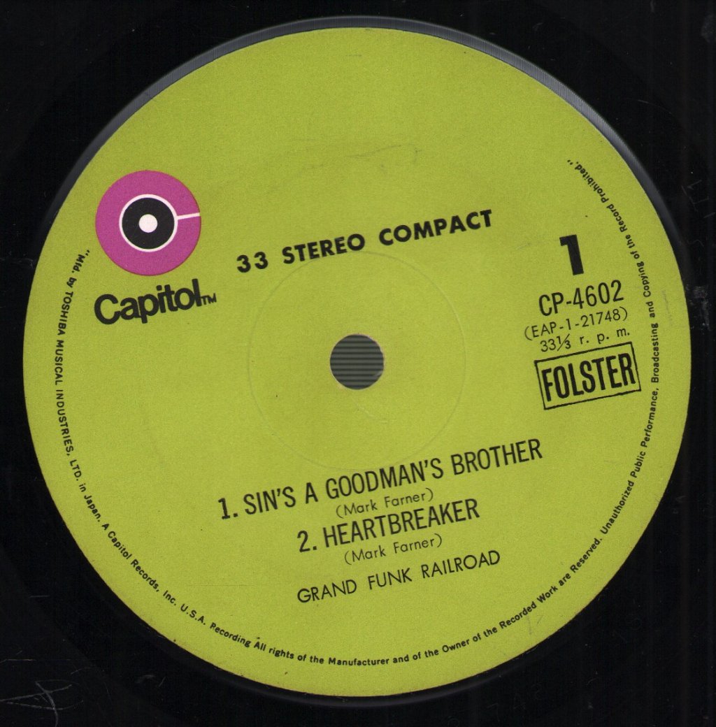 Grand Funk Railroad - Sin's A Good Man's Brother - 7 Inch
