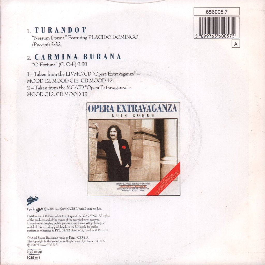 Turandot Featuring Placido Domingo - Luis Cobos - 7 Inch