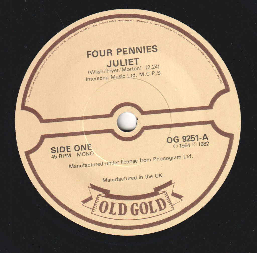 Four Pennies / Merseybeats - Juliet / I Think Of You - 7 Inch