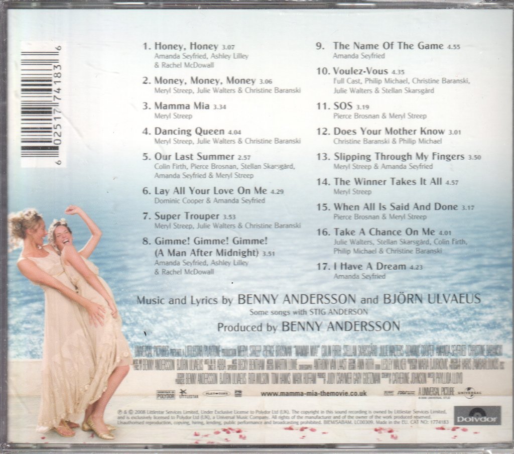 Mamma Mia - Movie Soundtrack - Cd