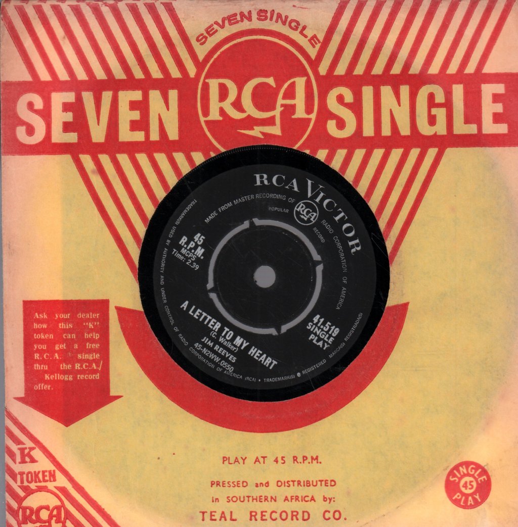 Jim Reeves - Adios Amigo - 7 Inch