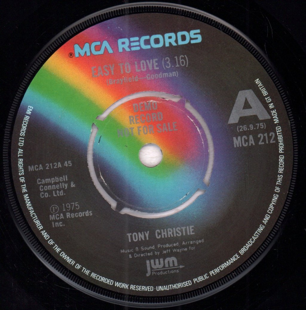 Tony Christie - Easy To Love - 7 Inch