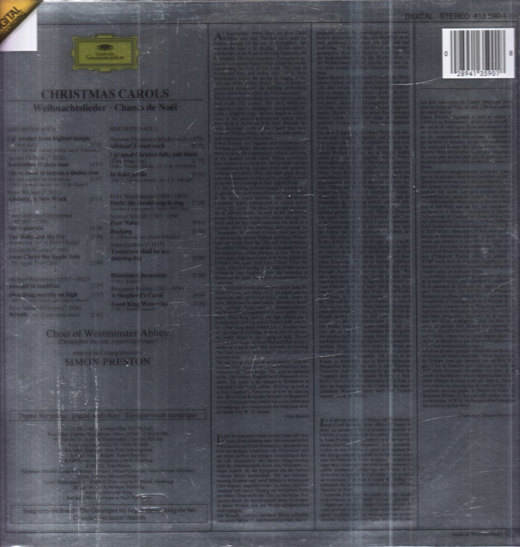 Choir Of Westminster Abbey / Simon Preston - Christmas Carols - Lp