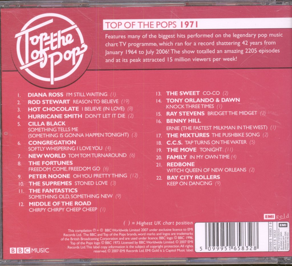 Various Artists - Top Of The Pops 1971 - Cd