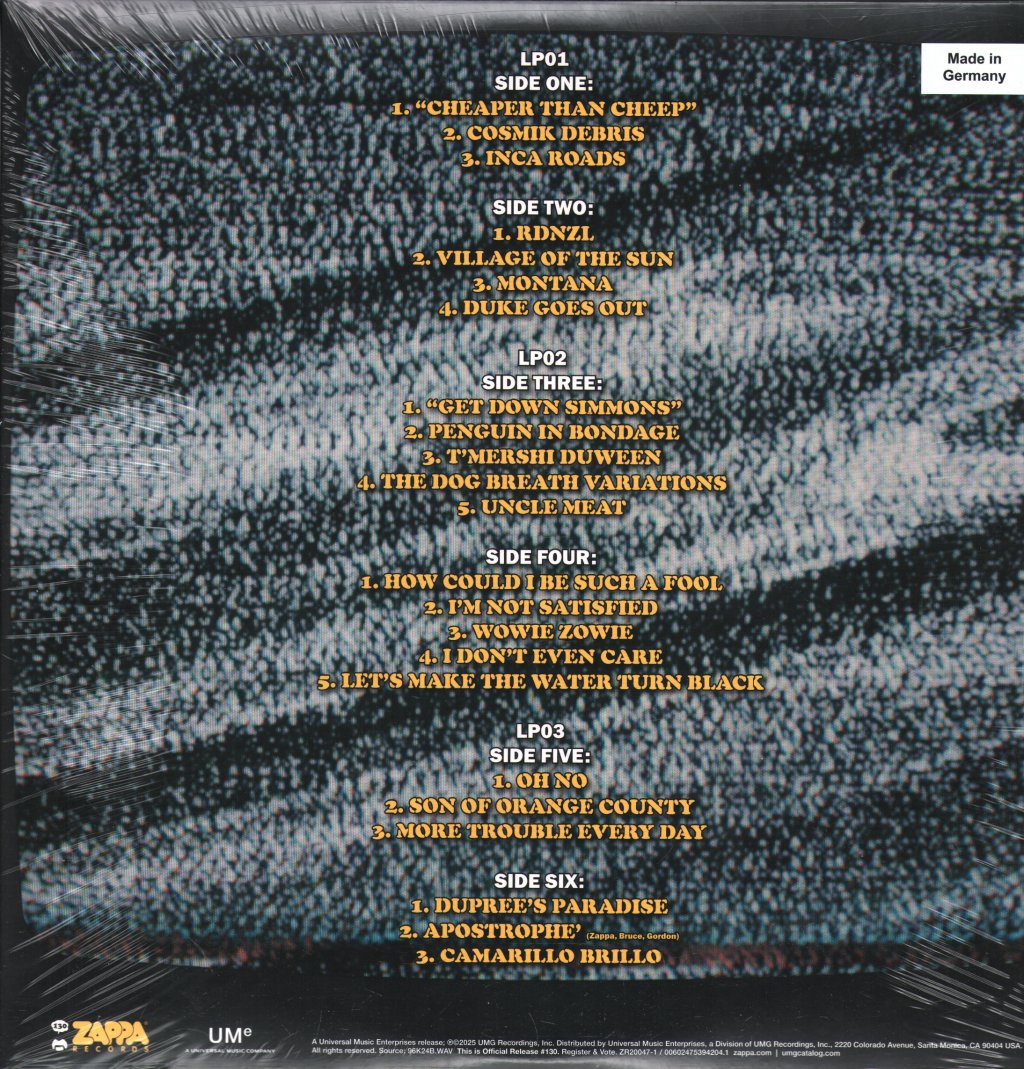 Frank Zappa - Cheaper Than Cheep - Triple Lp