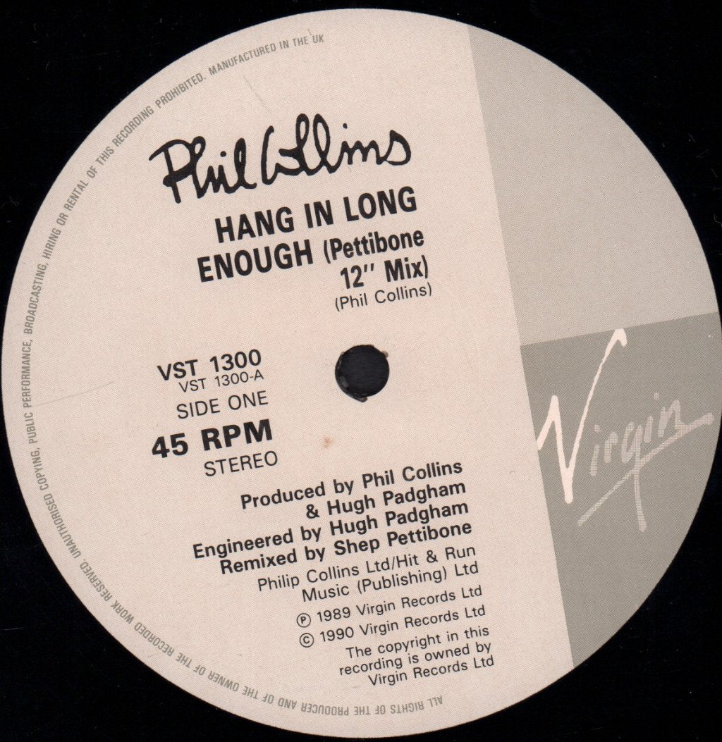Phil Collins - Hang In Long Enough - 12 Inch