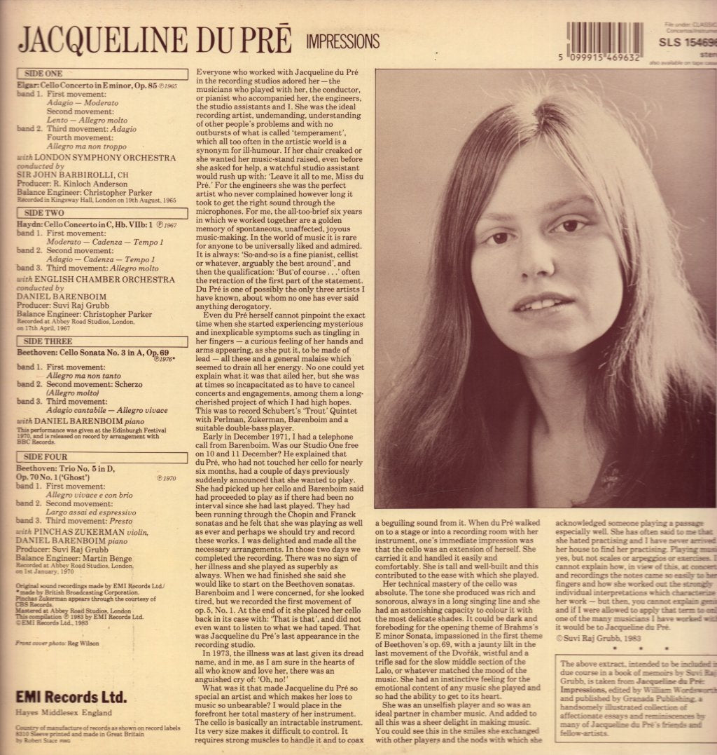 Jacqueline Du Pre - Impressions - Double Lp