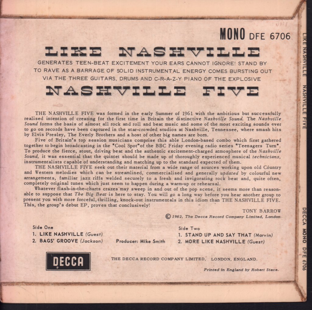 Nashville Five - Like Nashville - 7 Inch