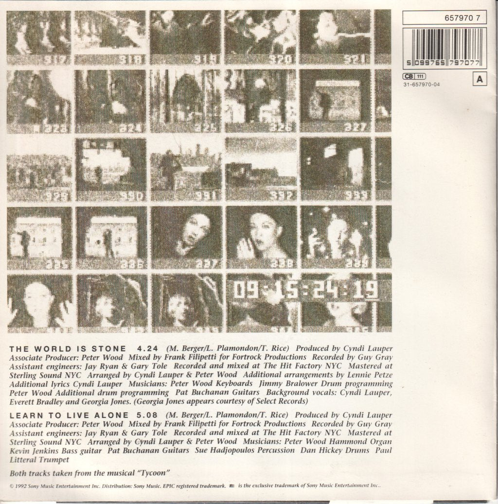 Cyndi Lauper - World Is Stone - 7 Inch