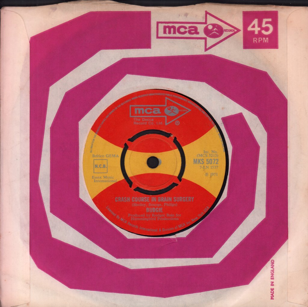 Budgie - Crash Course In Brain Surgery - 7 Inch