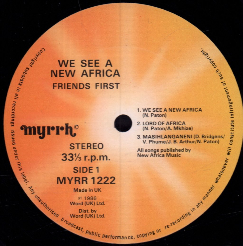 Friends First - We See A New Africa - Lp