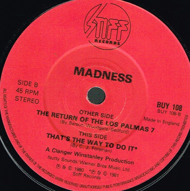 Madness - Return Of The Los Palmas 7 - 7 Inch