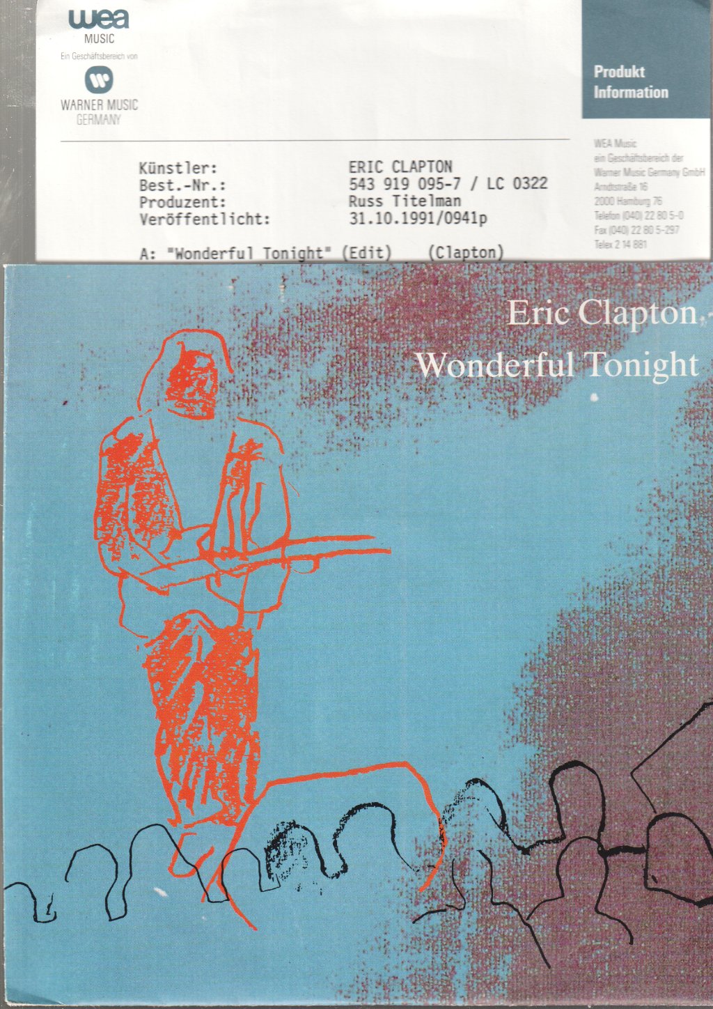 Eric Clapton - Wonderful Tonight - 7 Inch