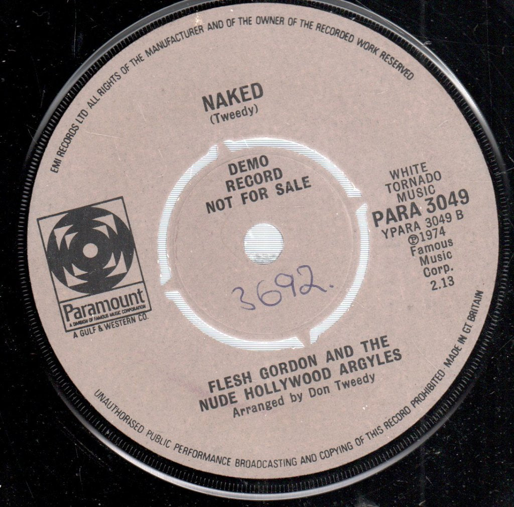 Flesh Gordon And The Nude Hollywood Argyles - Superstreaker - 7 Inch