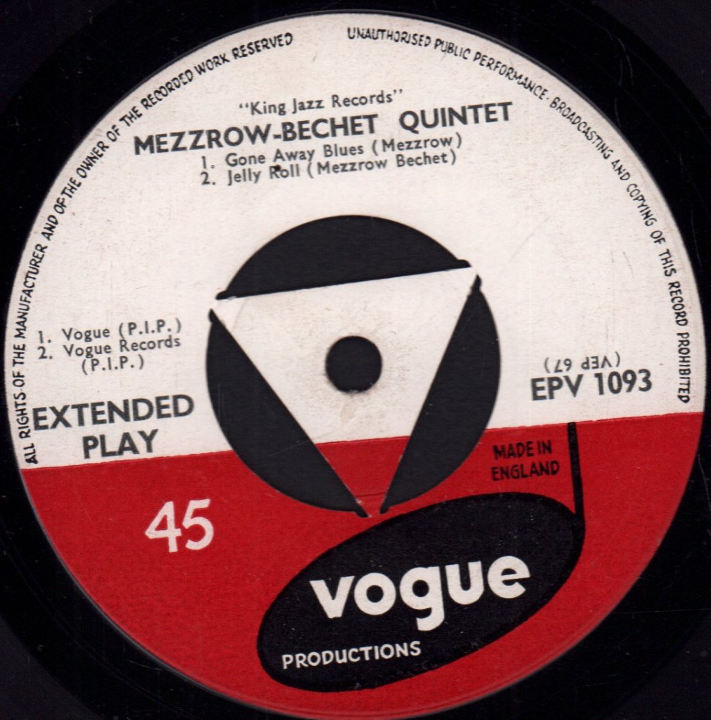 Mezzrow Bechet Quintet - Mezzrow-Bechet Quintet - 7 Inch