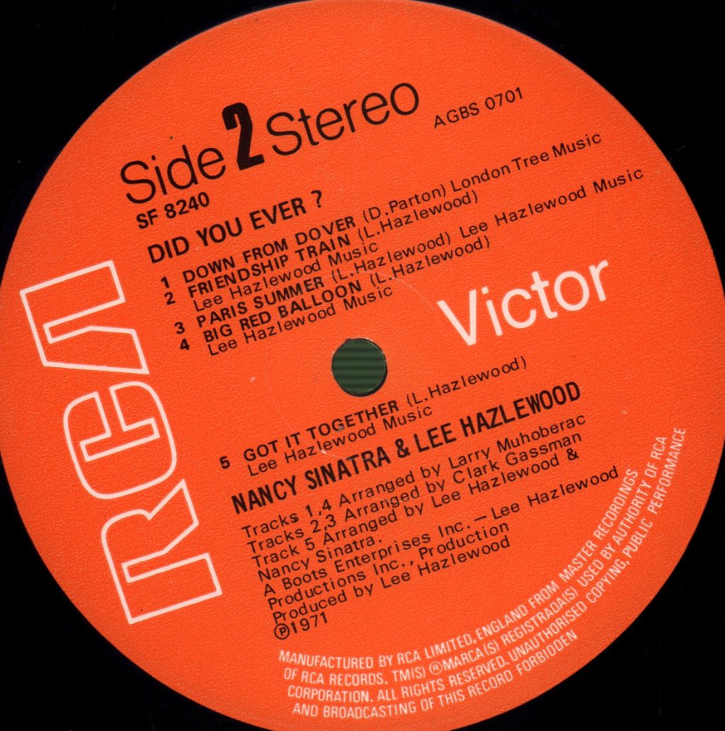 Nancy Sinatra And Lee Hazlewood - Did You Ever - Lp