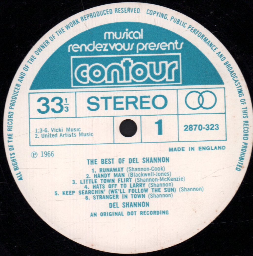Del Shannon - Best Of - Lp