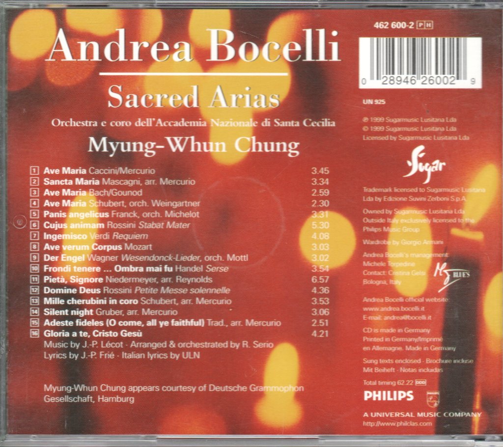 Andrea Bocelli - Sacred Arias - Cd