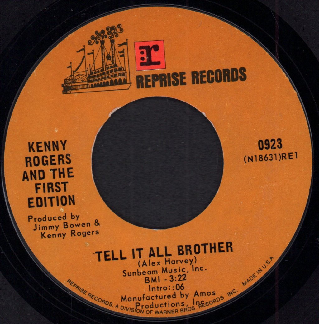 Kenny Rogers And The First Edition - Tell It All Brother - 7 Inch