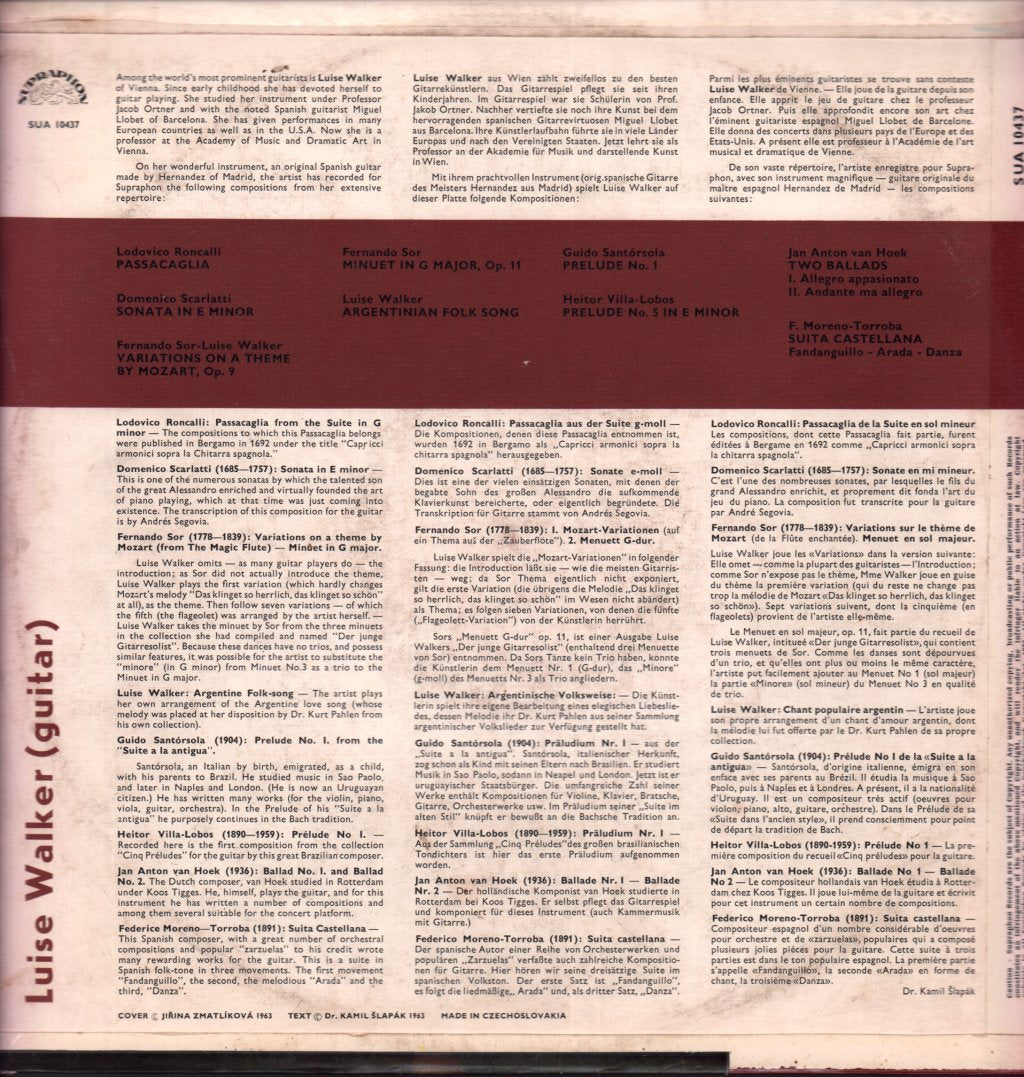 Luise Walker - Famous Guitar Compositions - Lp