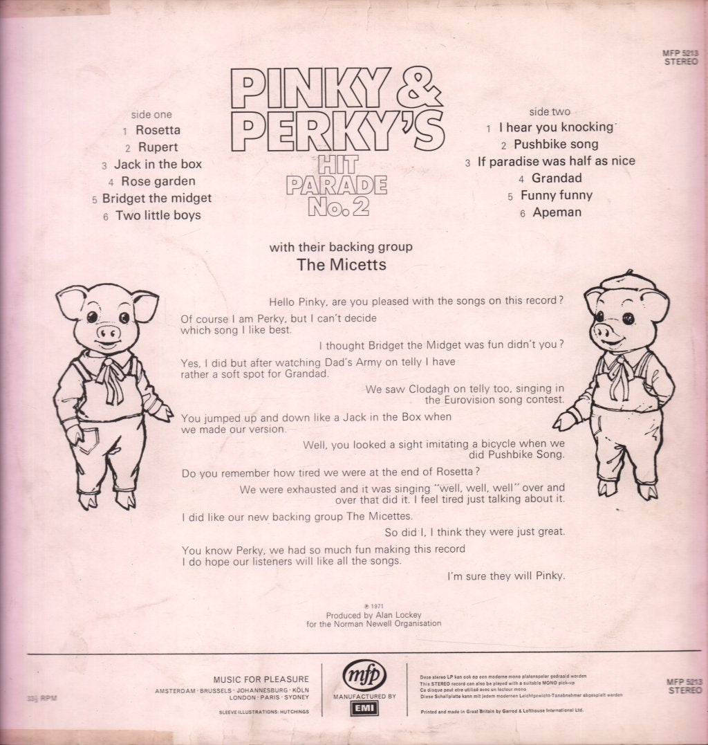 Pinky & Perky Accompanied By The Micetts - Pinky & Perky's Hit Parade No. 2 - Lp