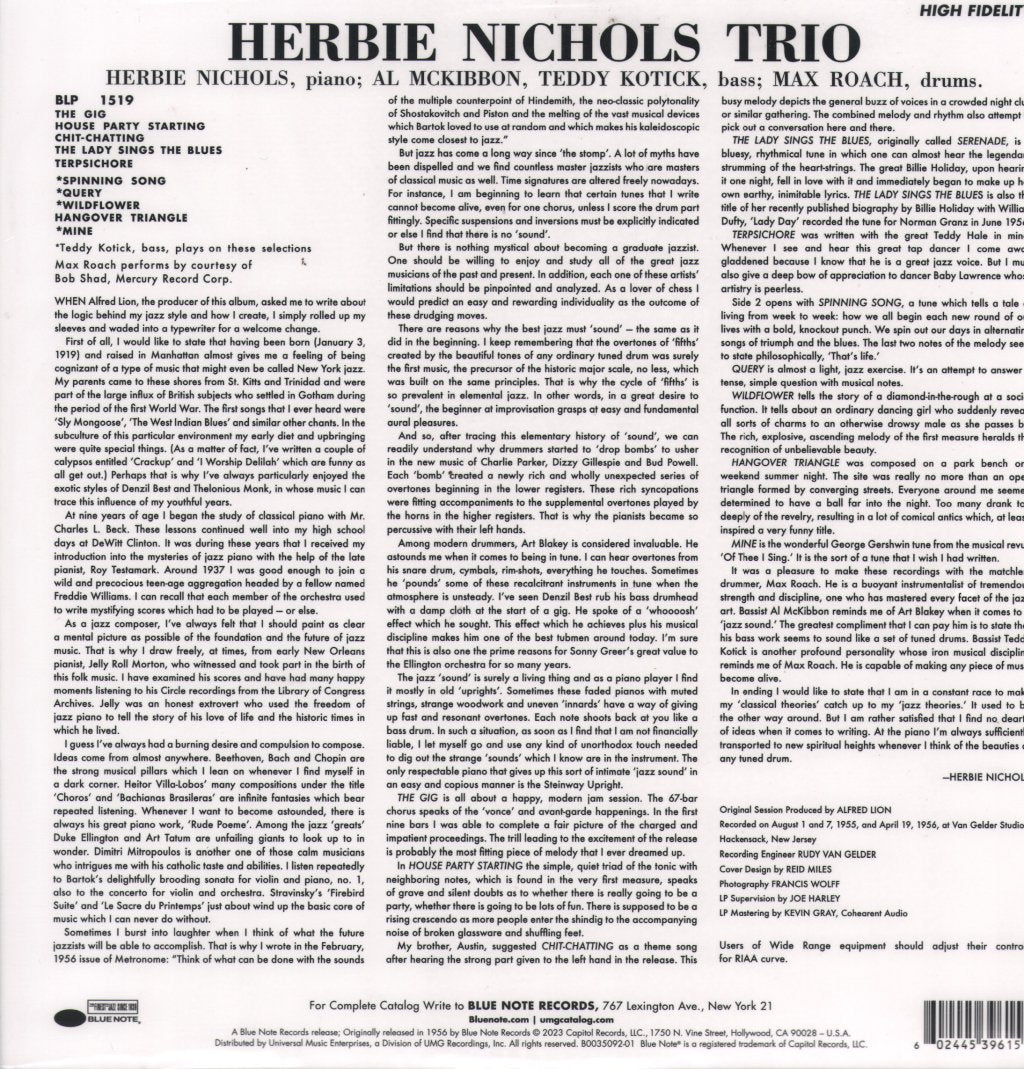 Herbie Nichols Trio - Herbie Nichols Trio - Lp