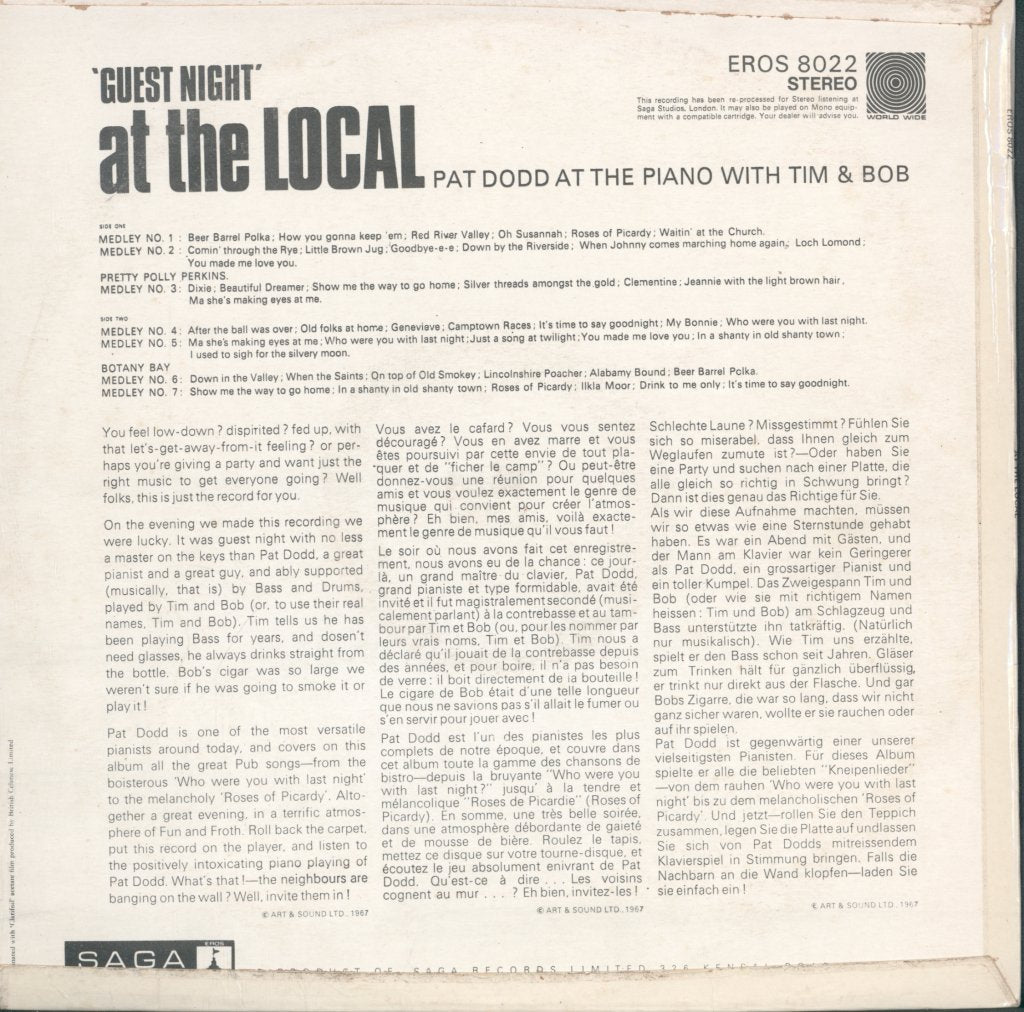 Pat Dodd - At The Local - Lp