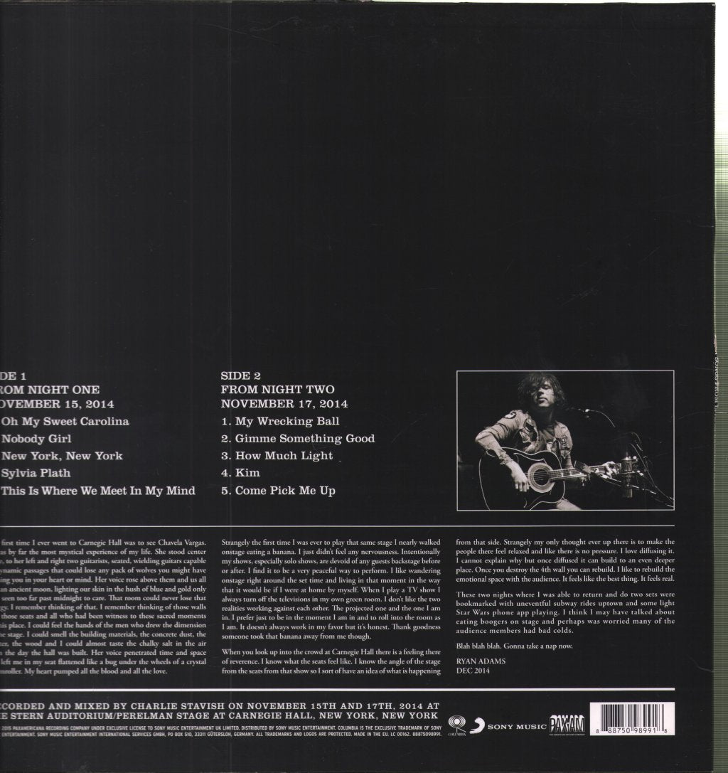 Ryan Adams - Ten Songs From Live At Carnegie Hall - Lp