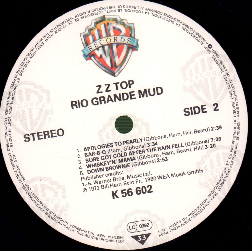 ZZ Top - Rio Grande Mud - Lp
