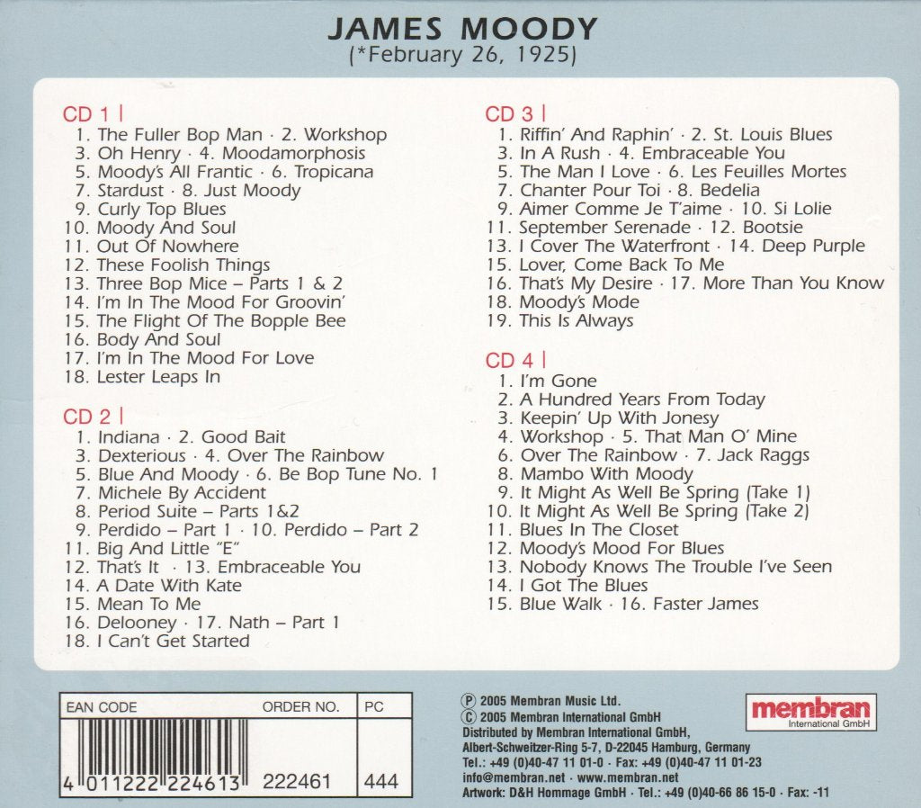 James Moody - Just Moody - Cd Set