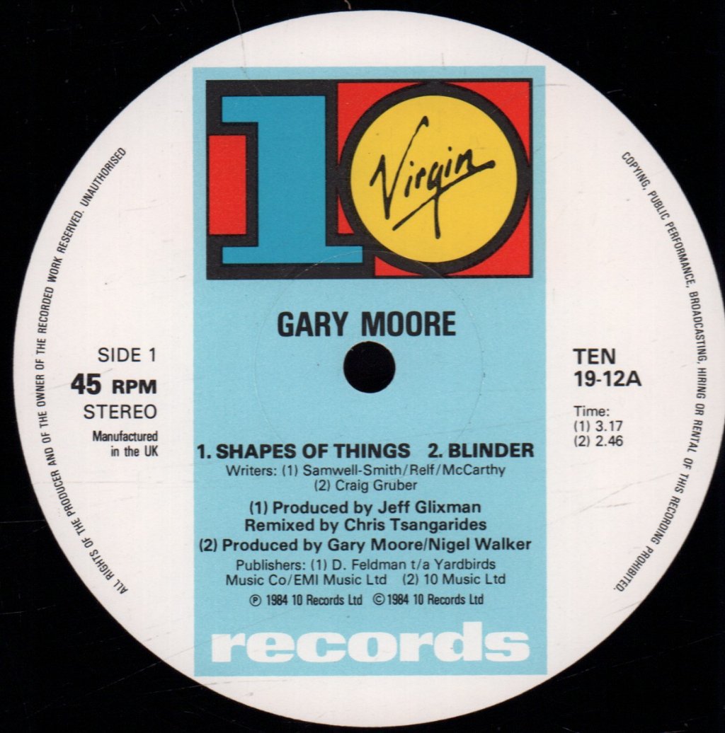 Gary Moore - Shapes Of Things - 12 Inch
